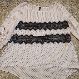 Maurices sheer polka dot blouse